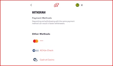 Bally Bet withdrawal payment methods