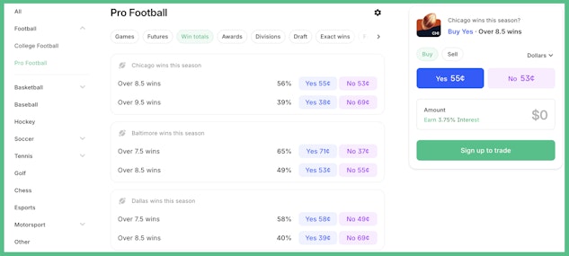 Bet on NFL futures on Kalshi