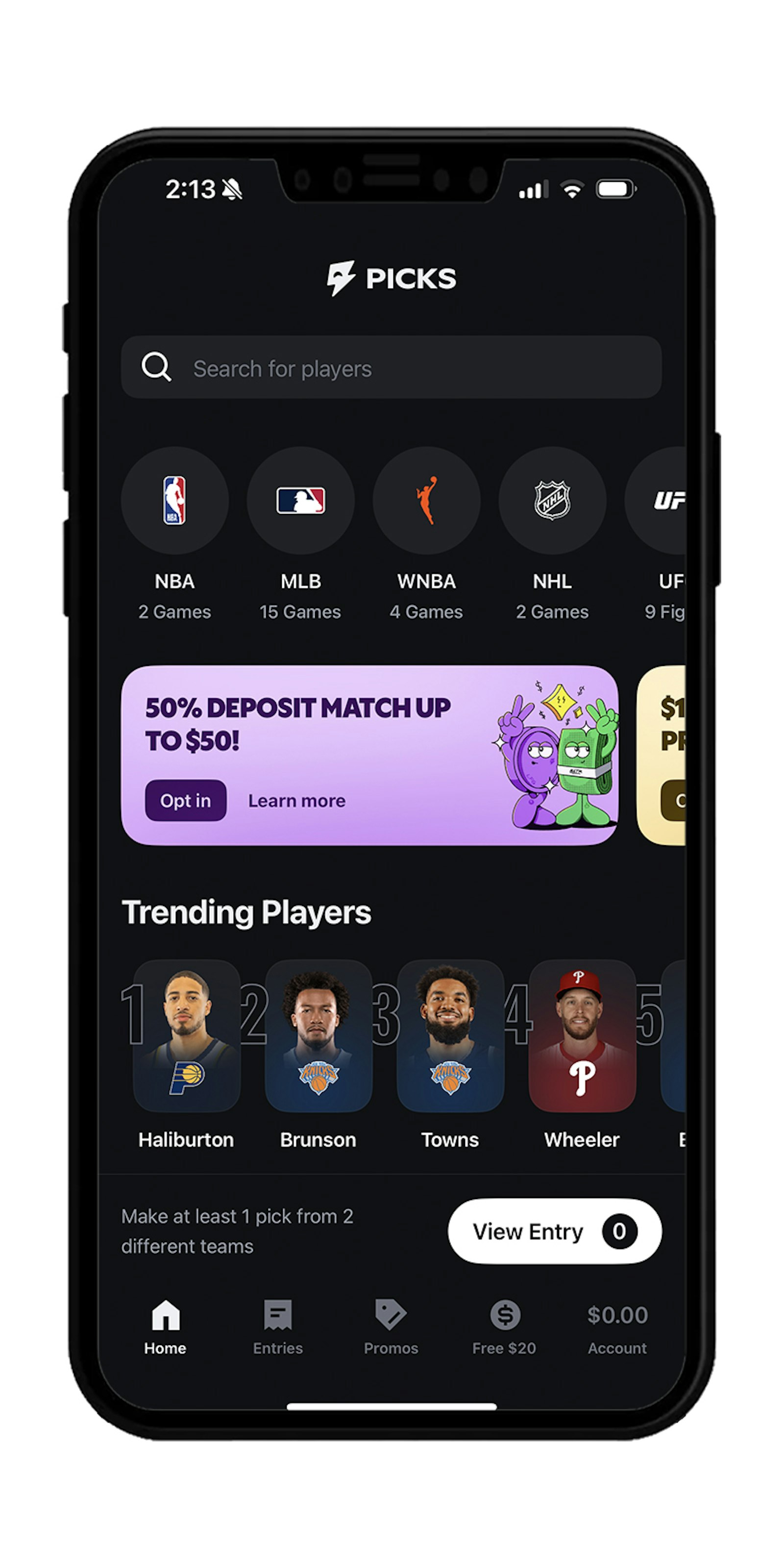 Betr picks mobile app home screen
