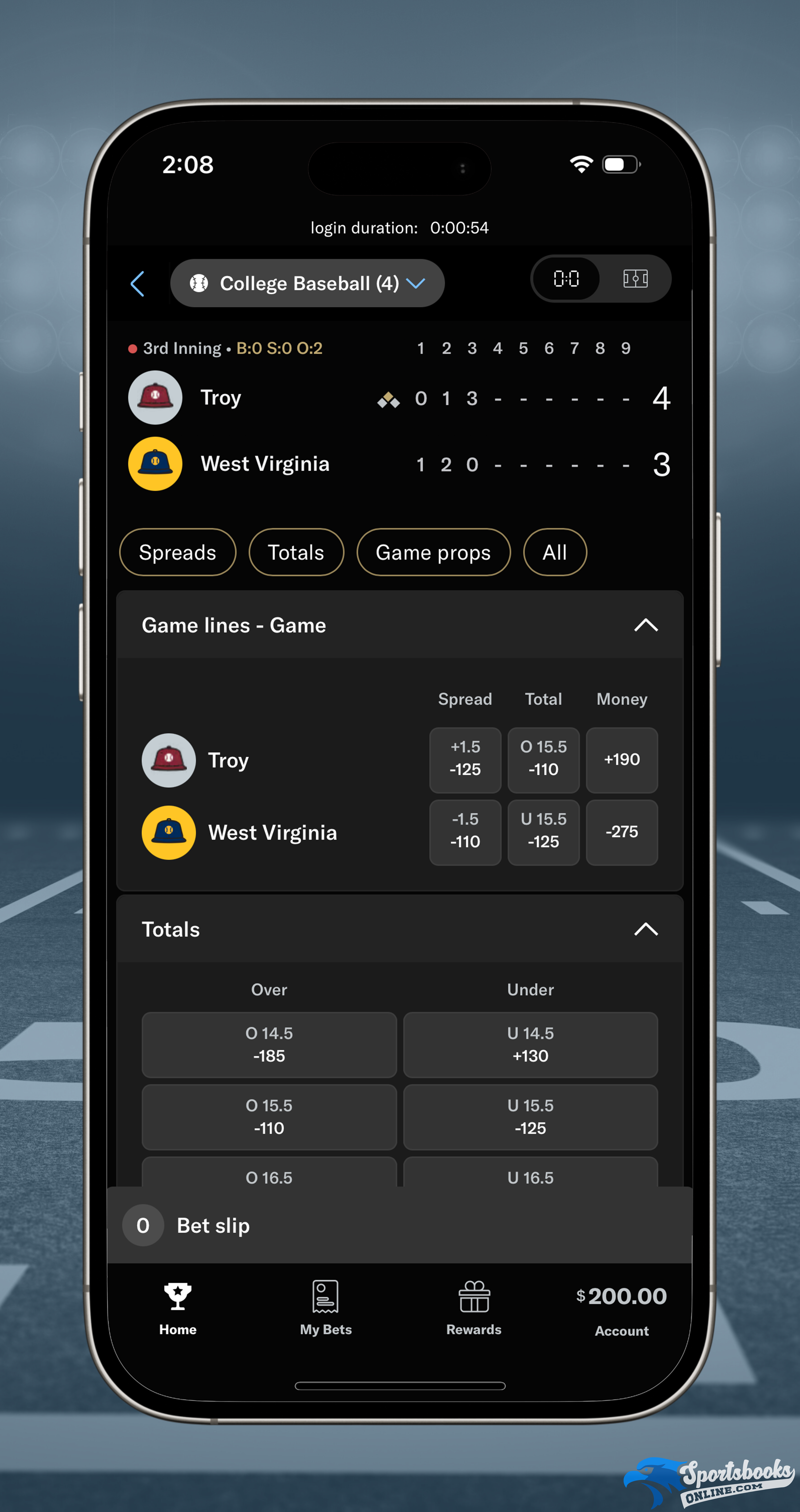 College Baseball Live Betting on BetMGM