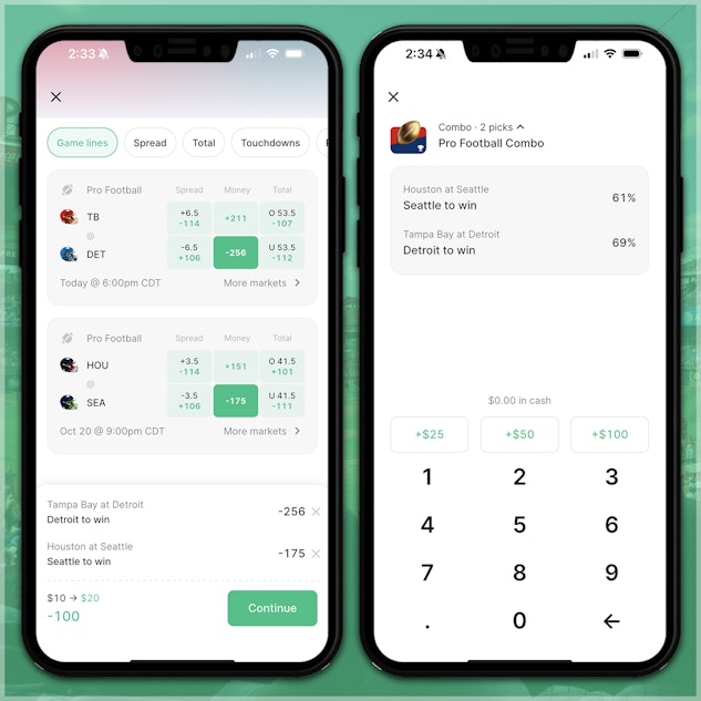 Combos betting on the Kalshi app