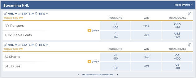 Betrivers NHL Live Streaming