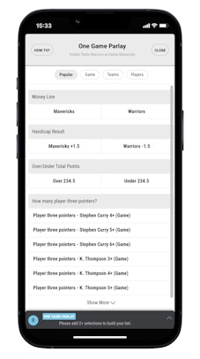 Borgata Sports One Game Parlay
