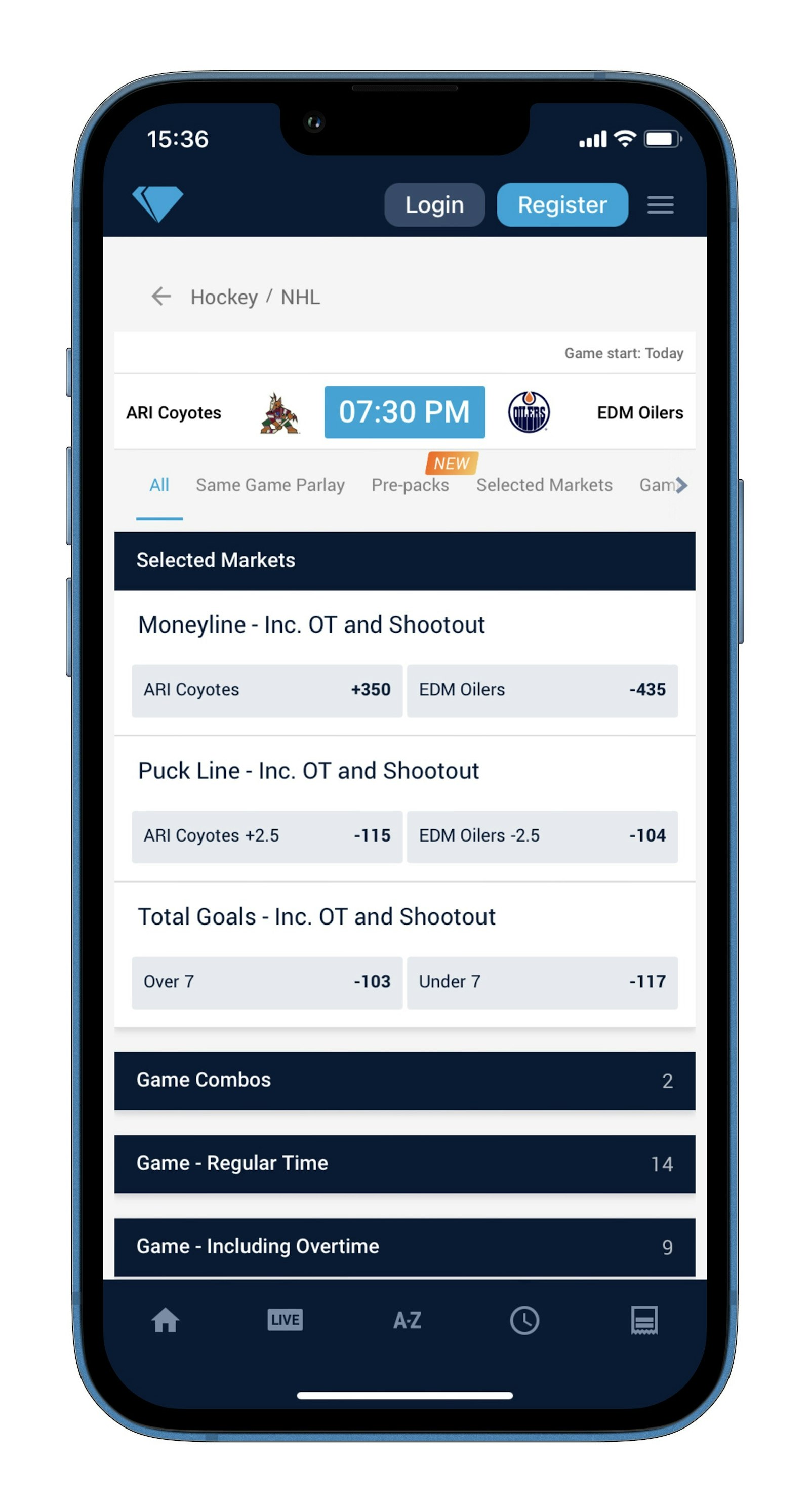Bet Desert Diamond NHL