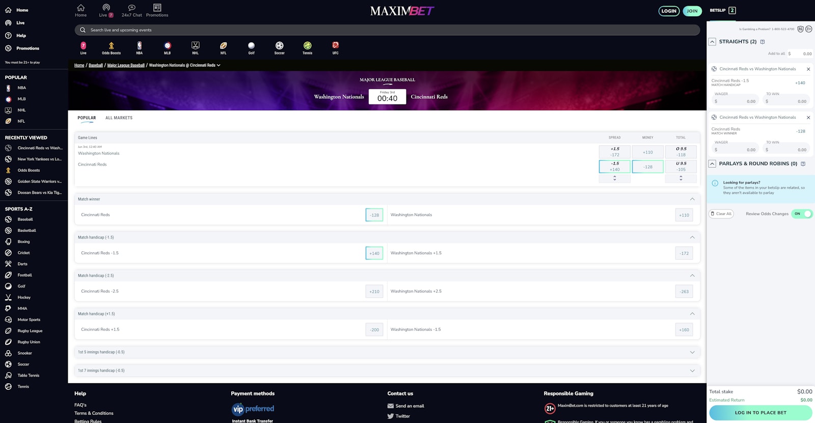 Maximbet MLB Betting