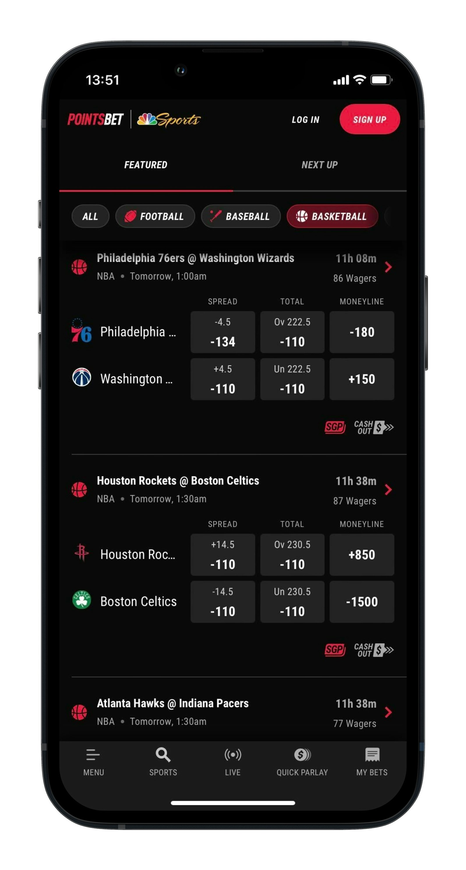 Pointsbet App on Iphone
