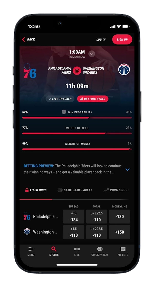 PointsBet App on iPhone