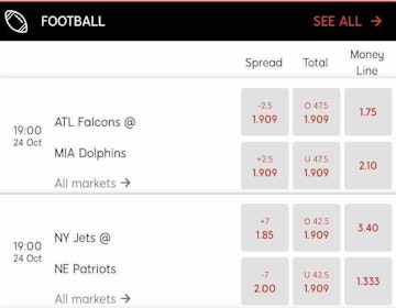 SI Sportsbook App football