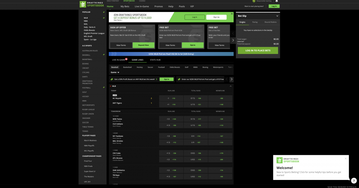 DraftKings Sportsbook Review » Exclusive 1,000 Deposit Bonus