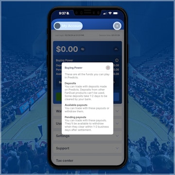 Deposits and Payouts on Fan Duel Predicts