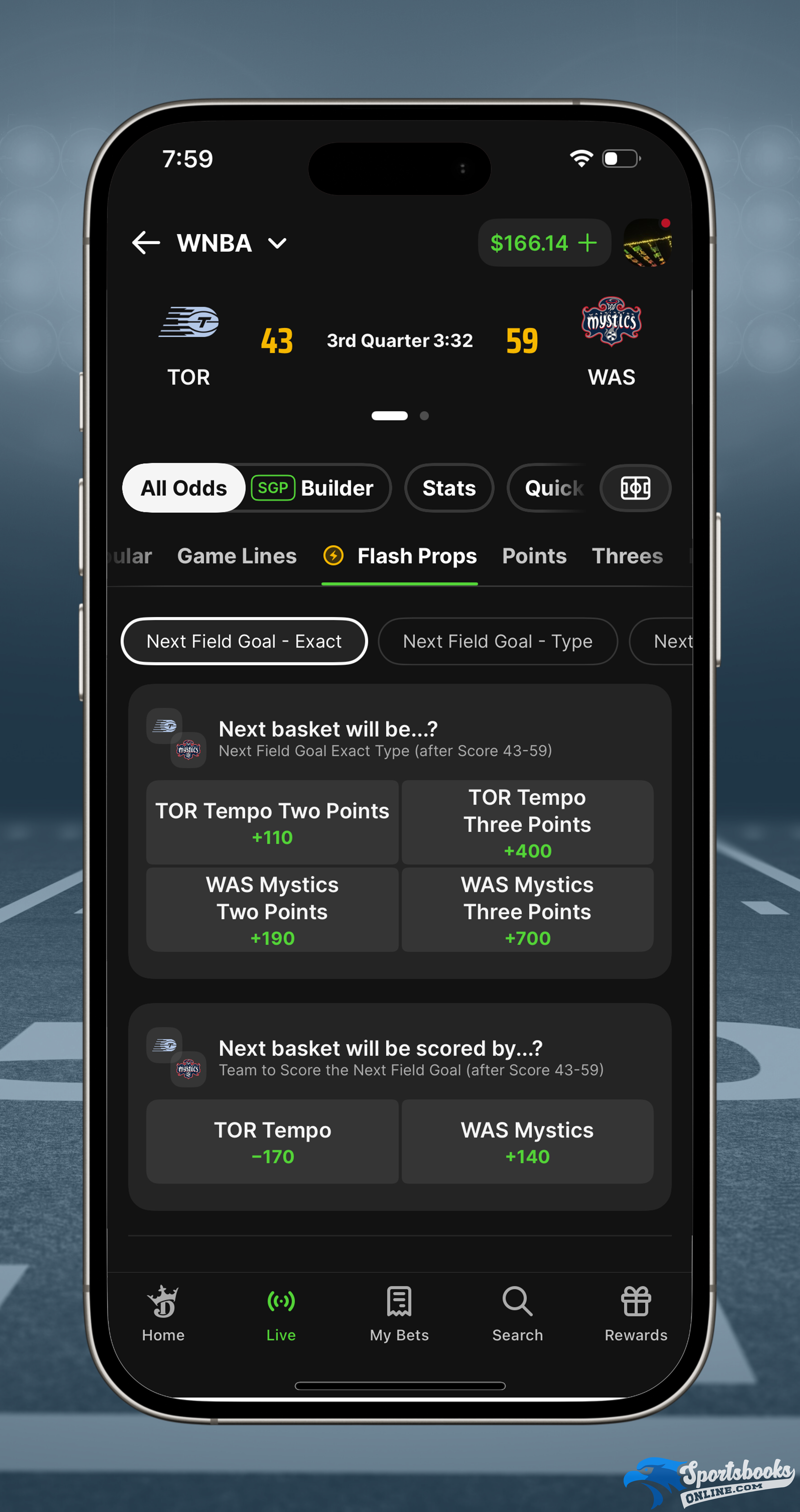 DraftKings Next FG Live Betting