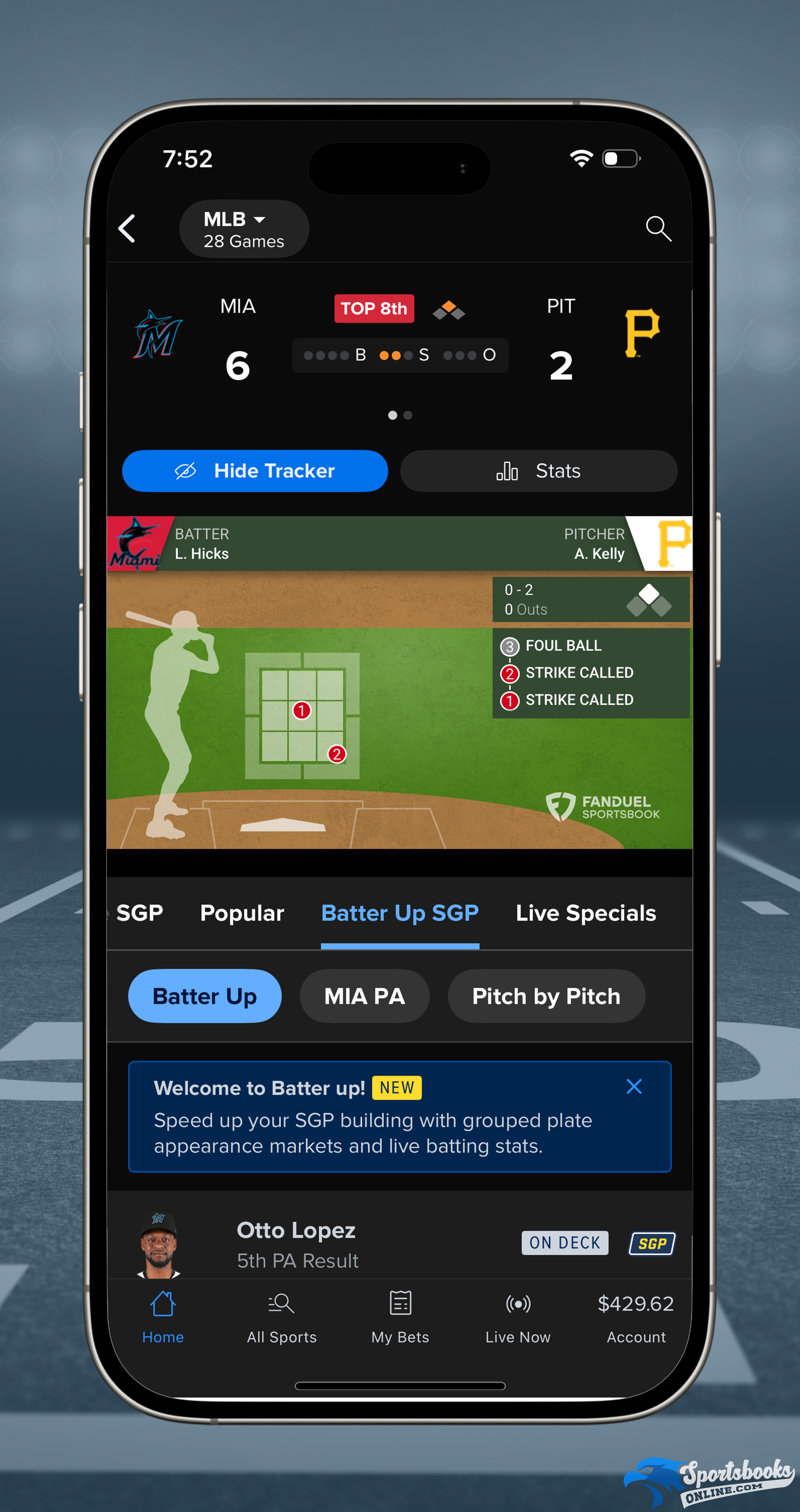 FanDuel Batter Up Live Parlays