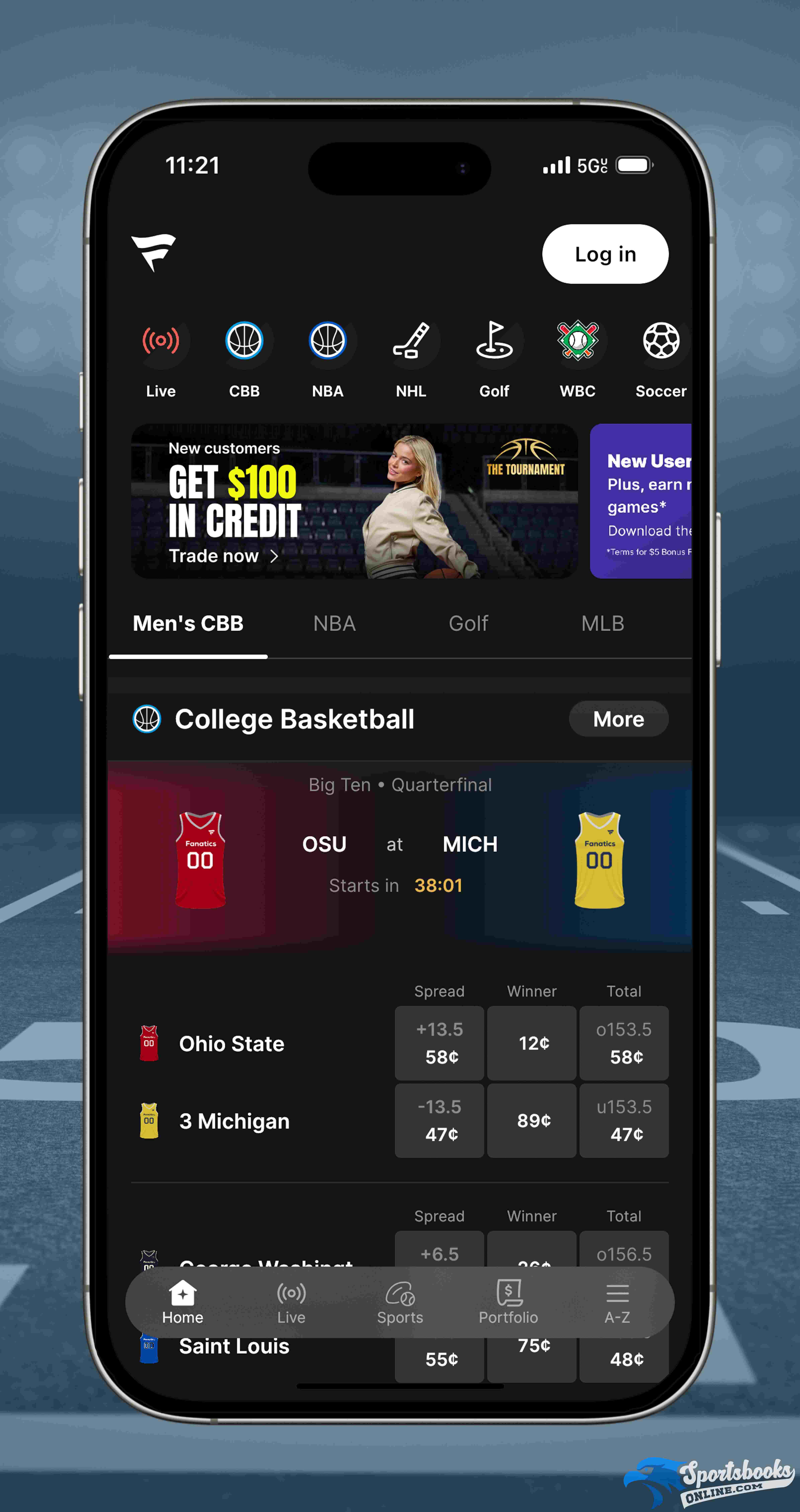 Fanatics Markets homepage