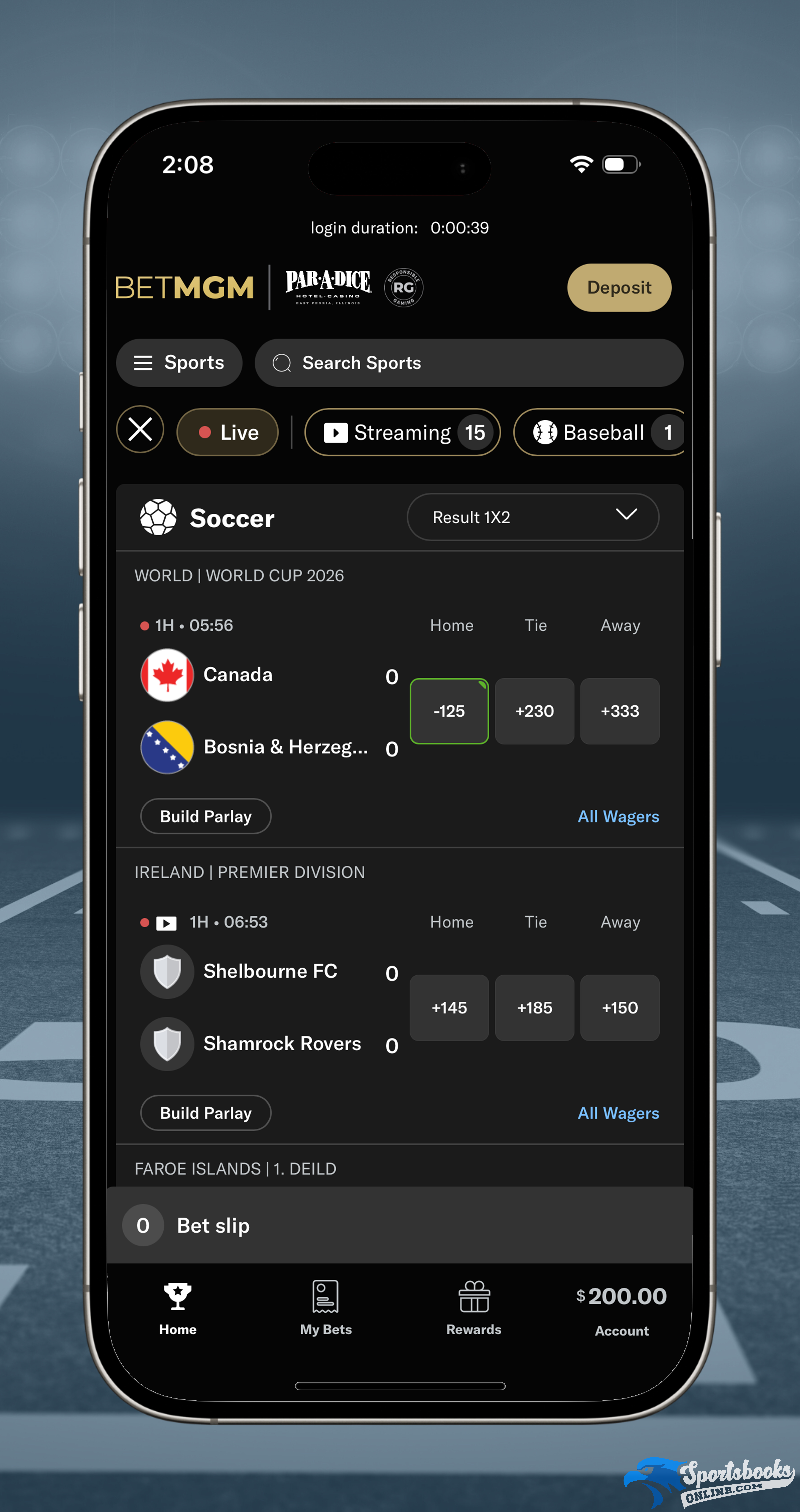 Live Betting on BetMGM