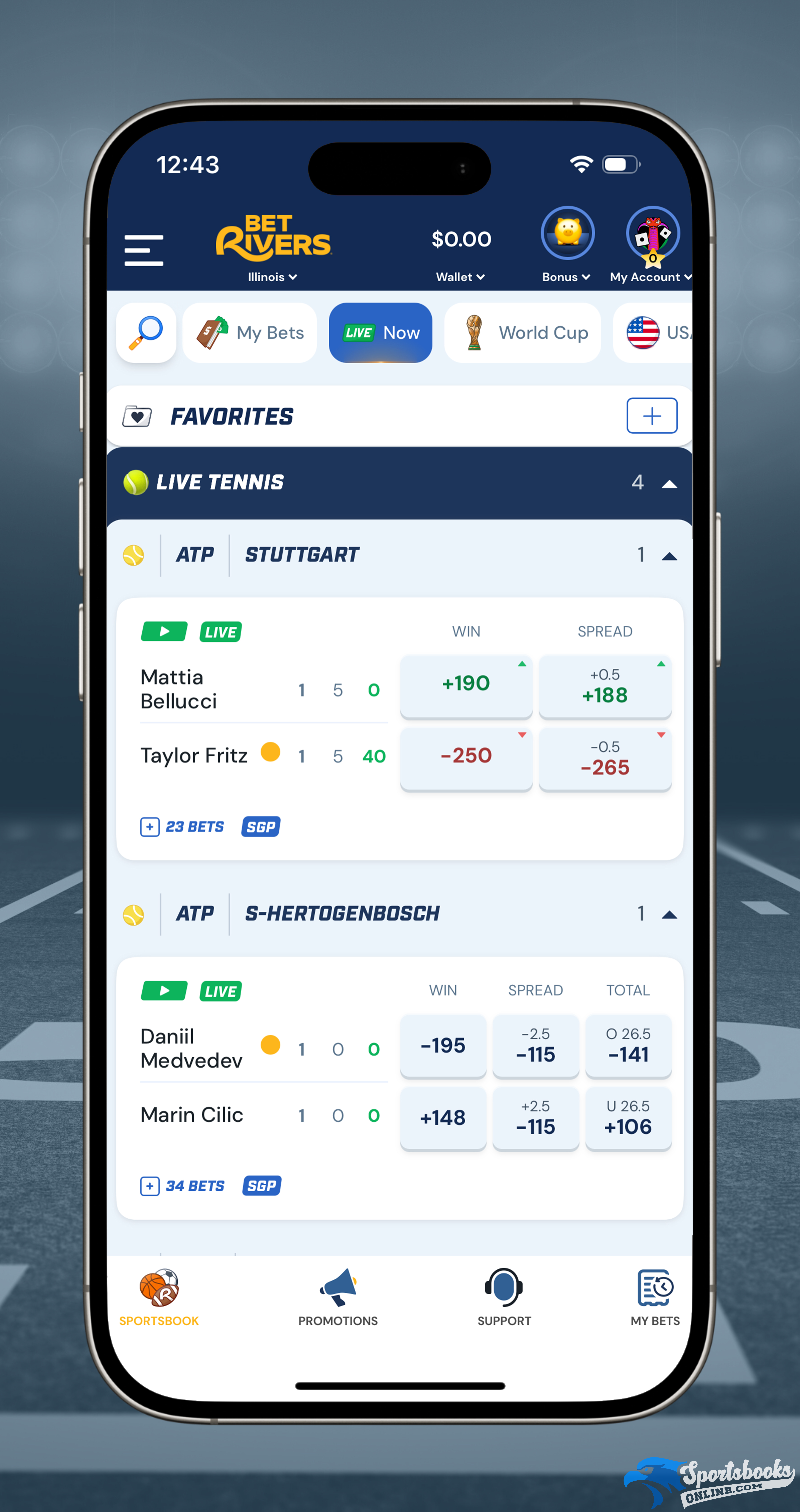 Live Betting on BetRivers