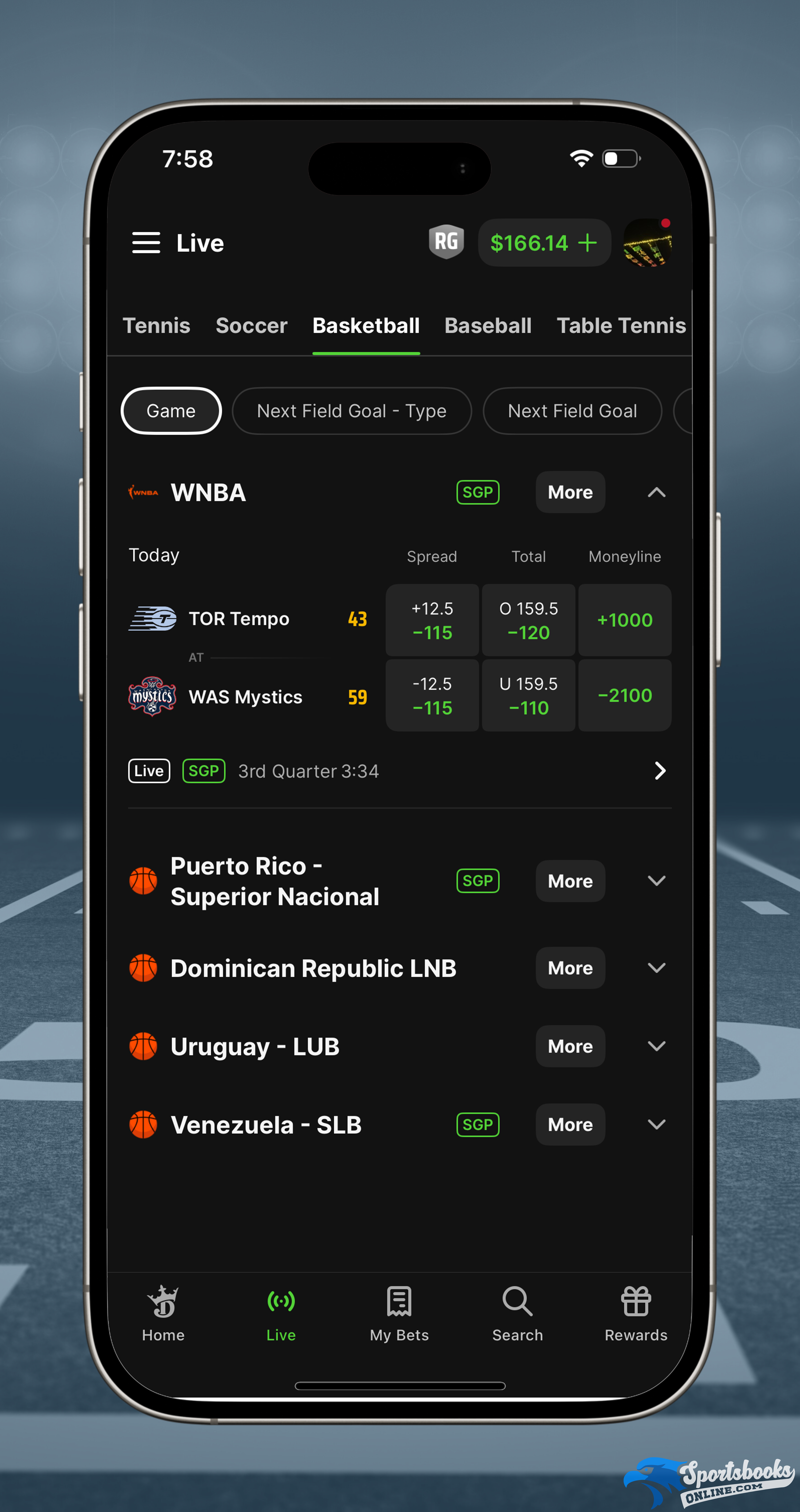Live Betting on DraftKings Sportsbook