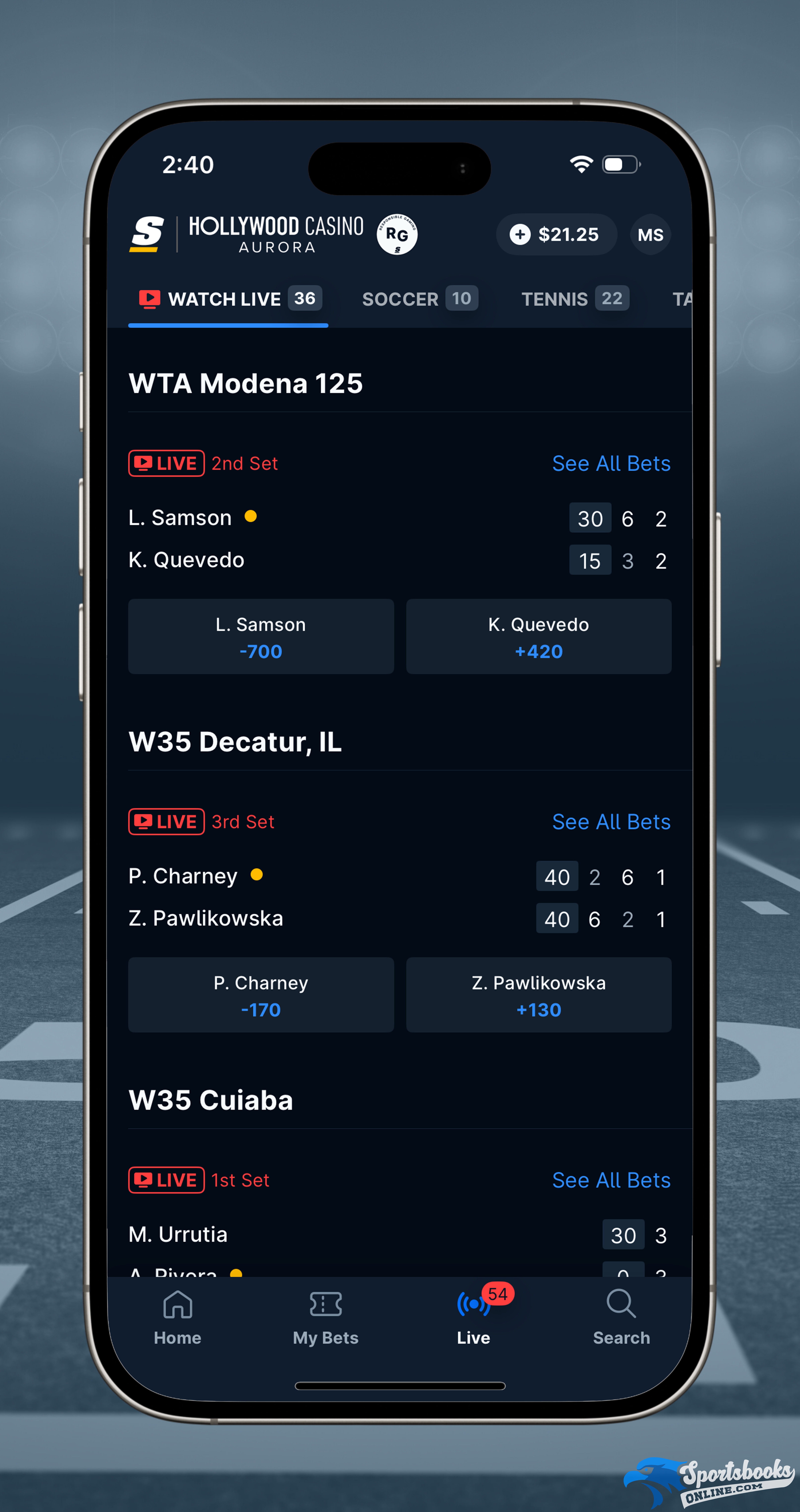 Live Betting on theScore Bet