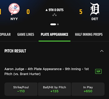 Live betting on Draft Kings Sportsbook