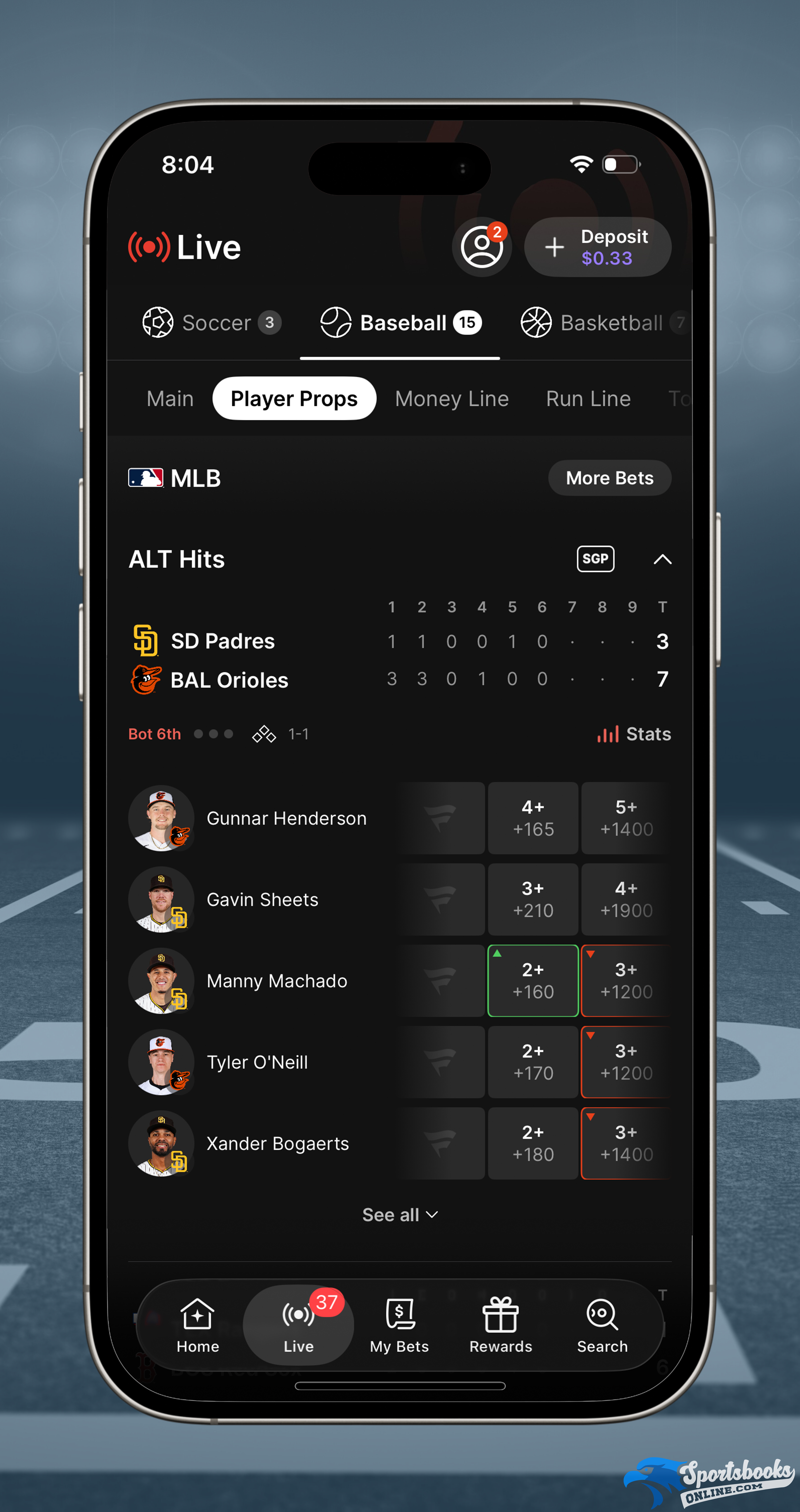 MLB Live Betting on Fanatics