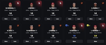 MLB projections on the Betr app