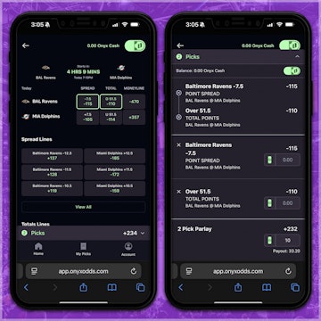 Make parlay bets on Onyx Odds