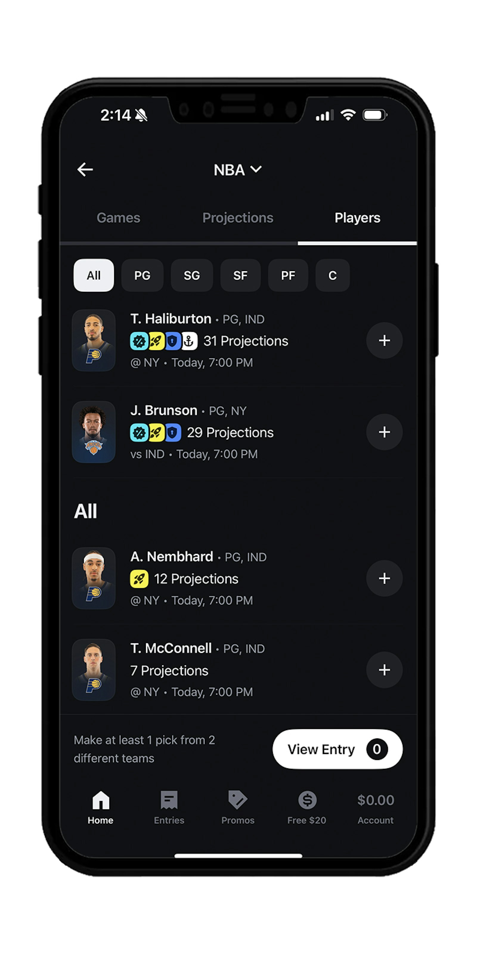 NBA picks on the Betr mobile app