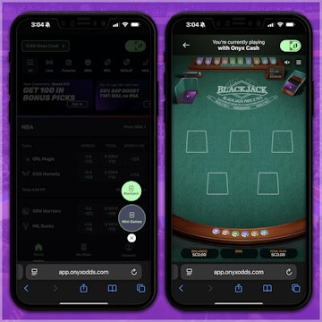 Play Blackjack with Onyx Odds mini games