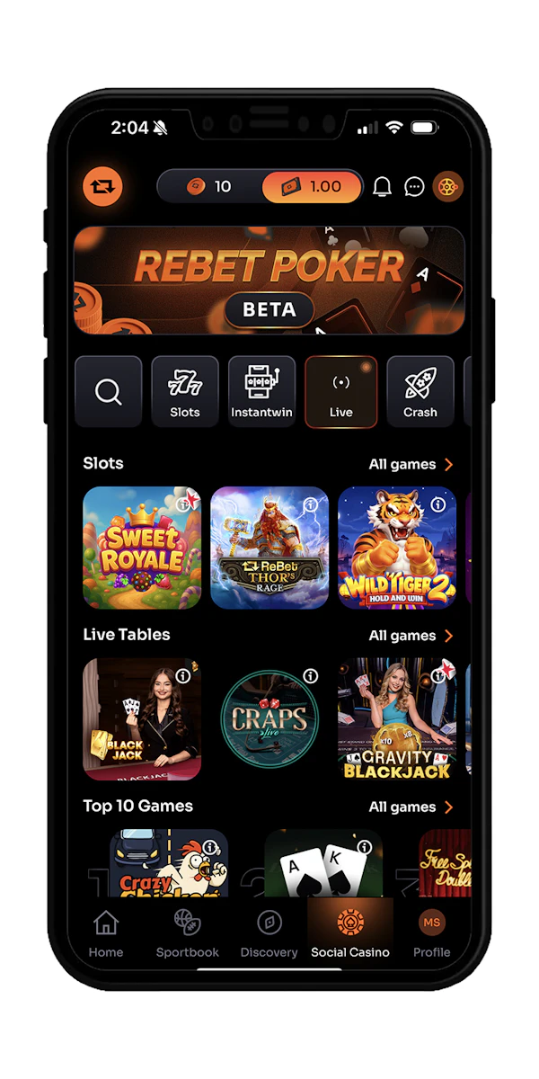 Rebet Casino Games