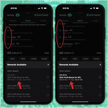 Rewards display on the ESPN BET app