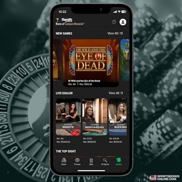 Iphone Displaying Caesars Online Casino App