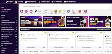 Snapshot of bet PARX Sportsbook Web Interface