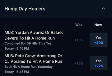 Snapshot of the Hump Day Homers Promotion
