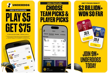 Snapshot of the Underdog Predict App copy