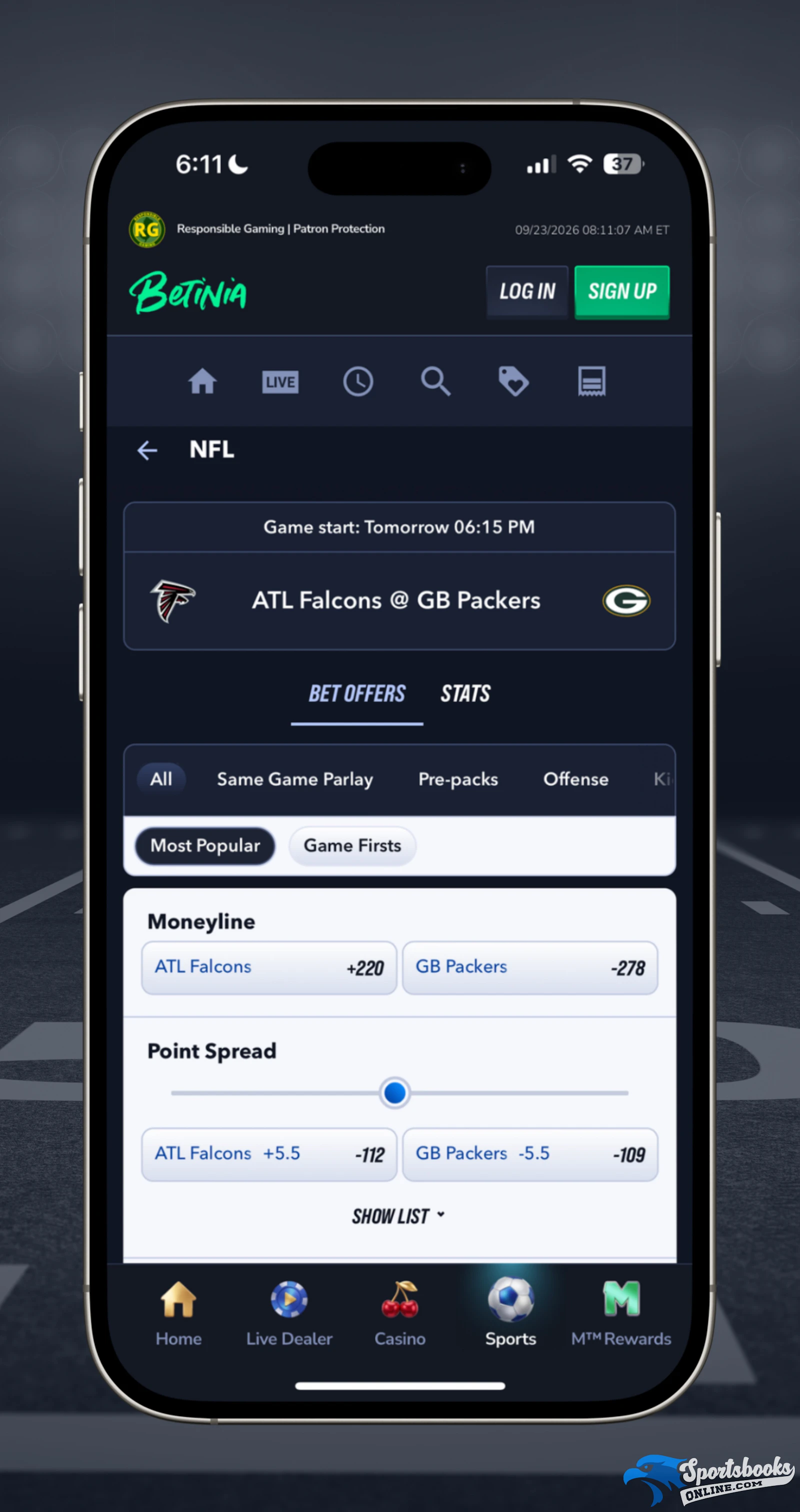 Betinia NFL Betting