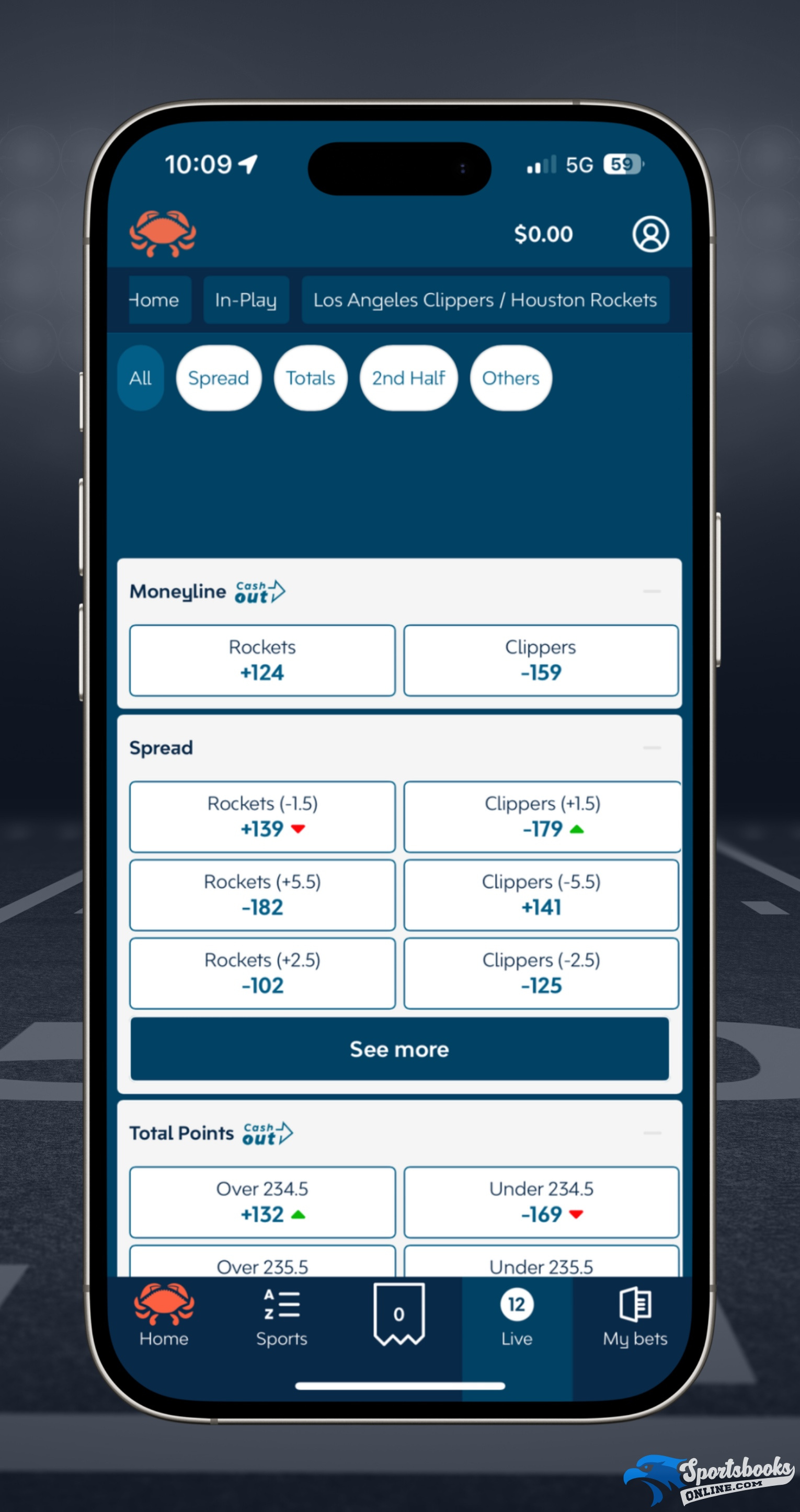 Crab Sports Live Betting