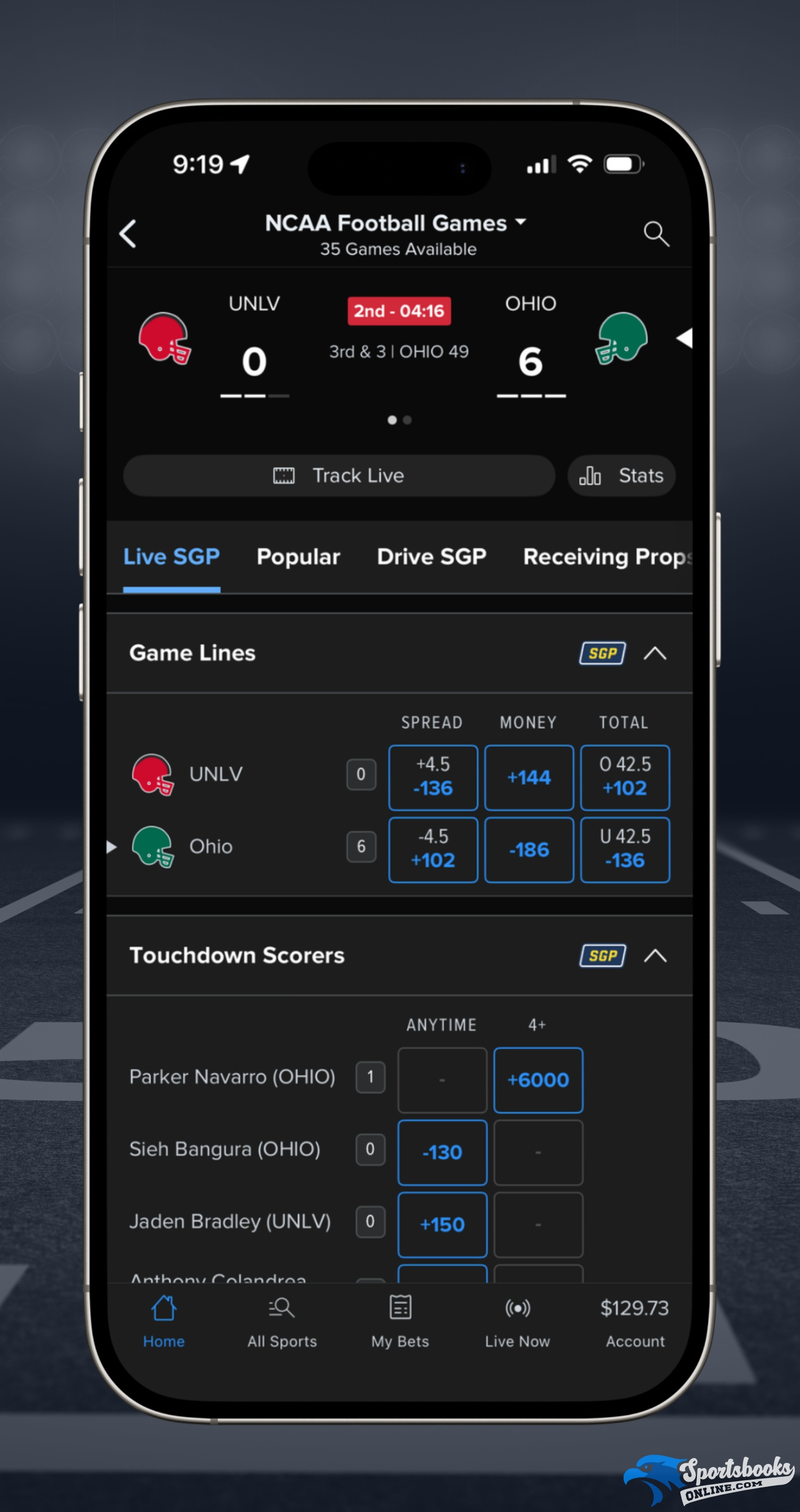 FanDuel Sportsbook Live Betting