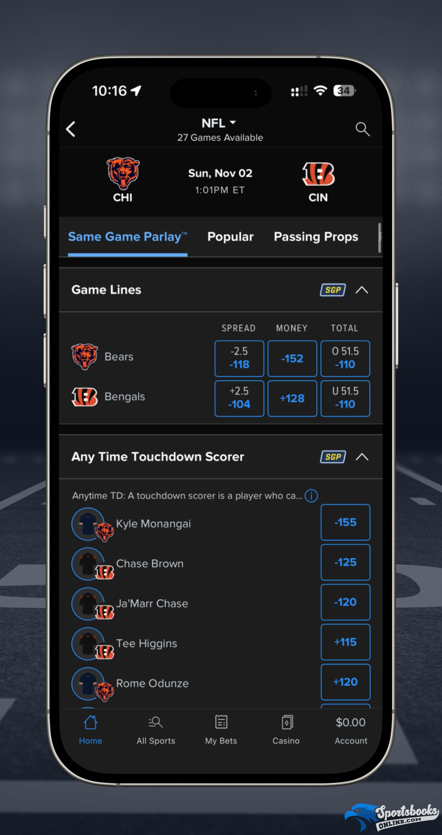 FanDuel Sportsbook NFL Betting