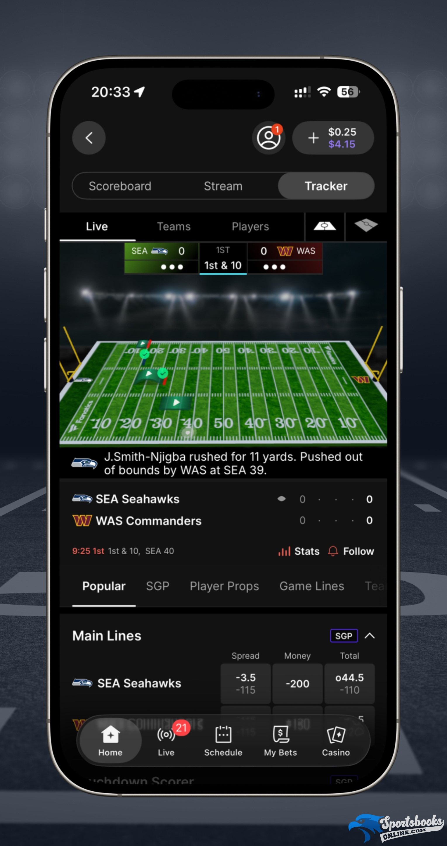 Fanatics Sportsbook Live Betting