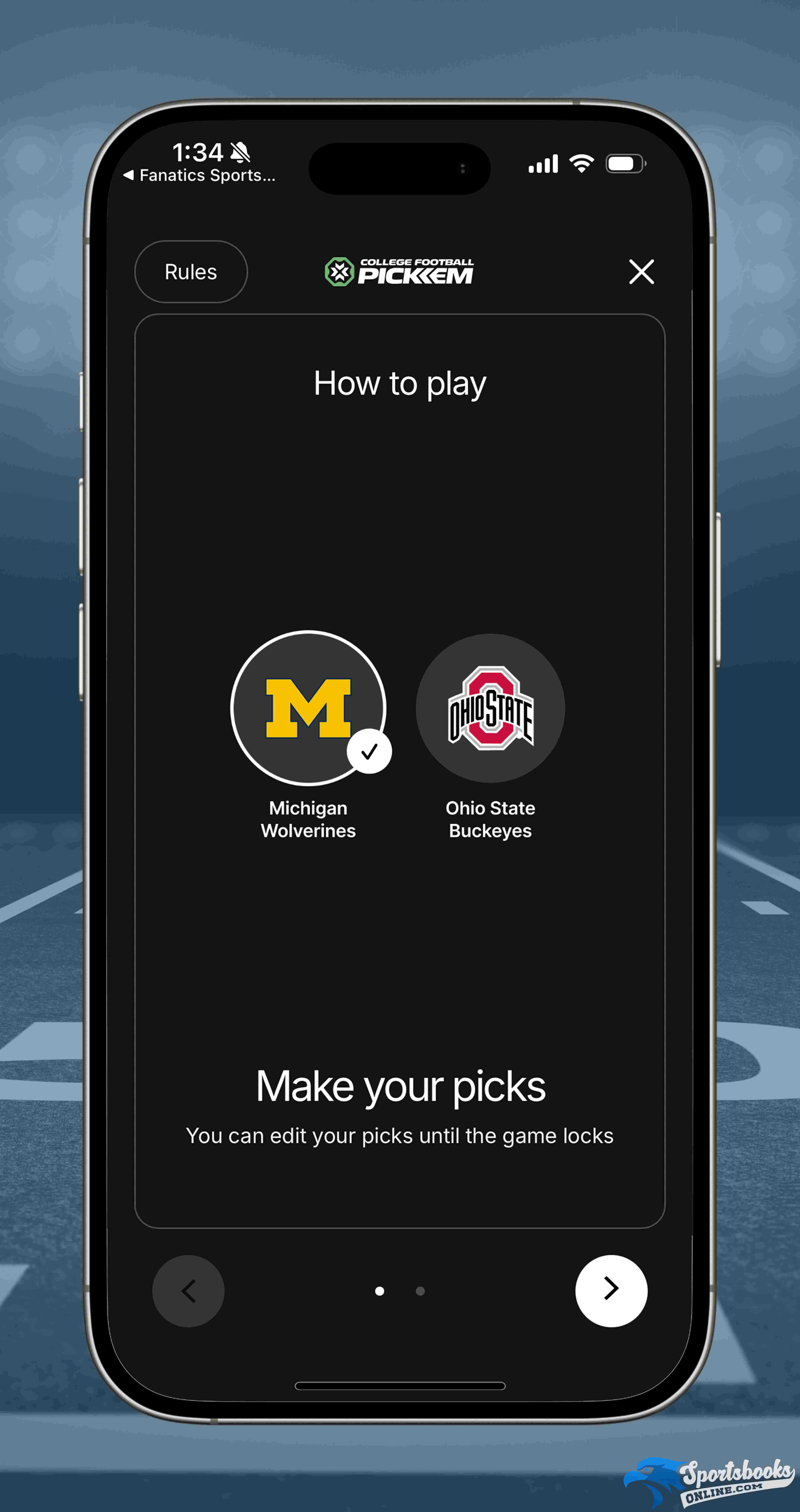How to Play College Football Pickem Step 1