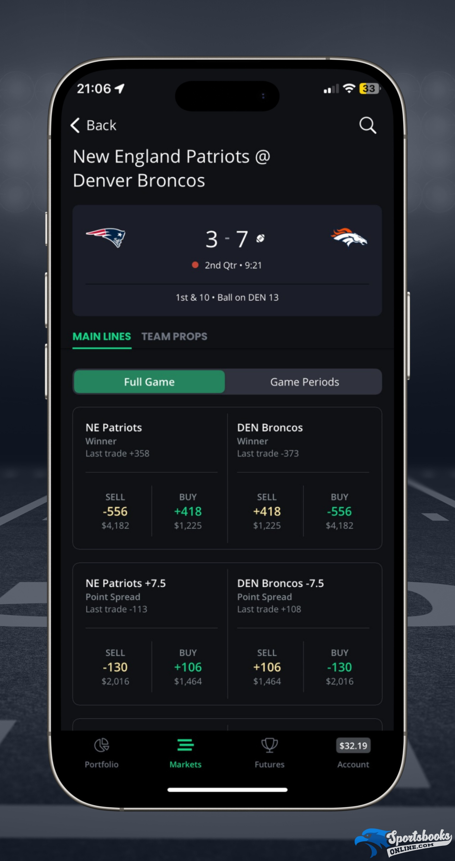 Sporttrade Live Betting