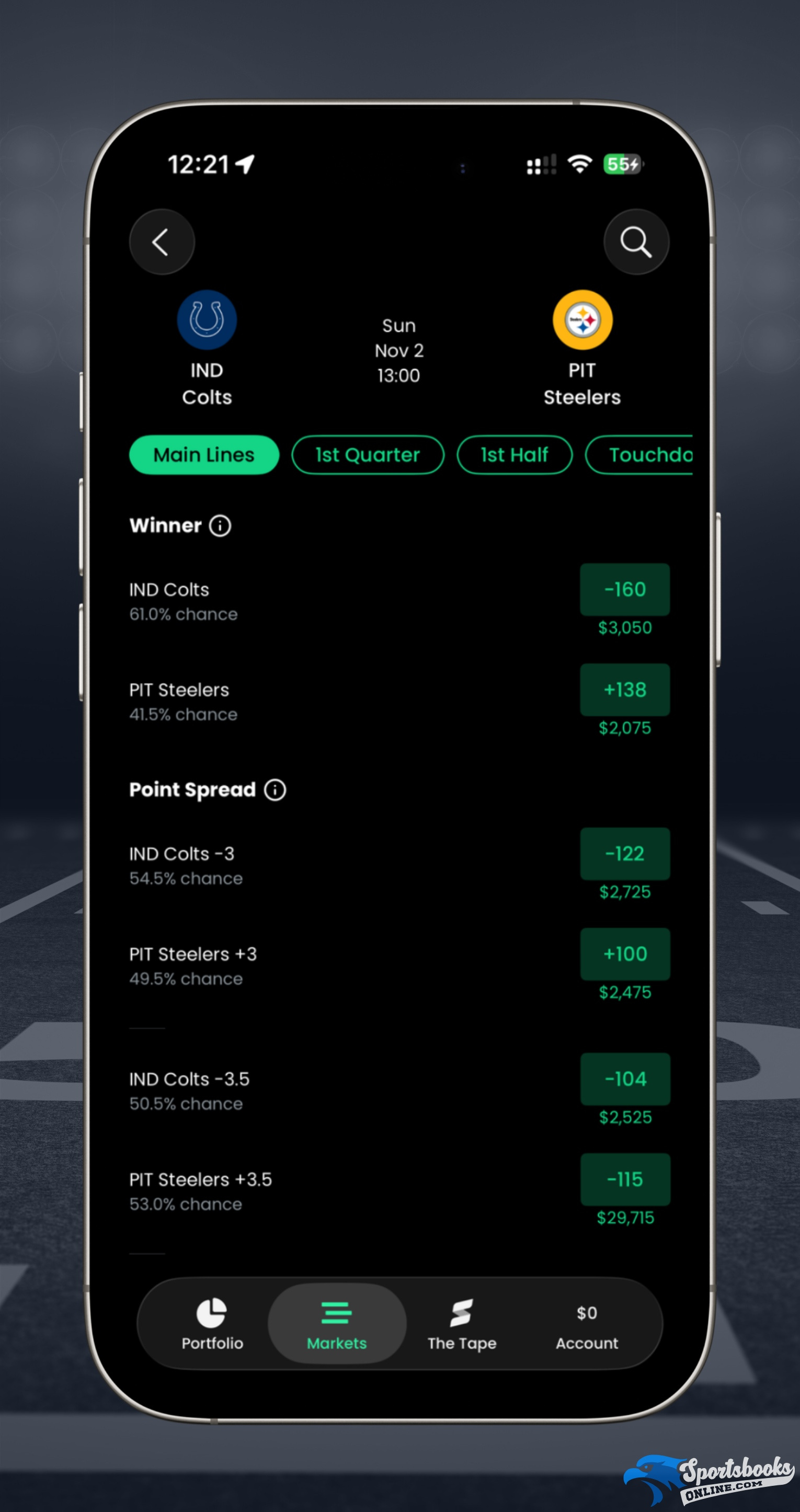 Sporttrade NFL Betting