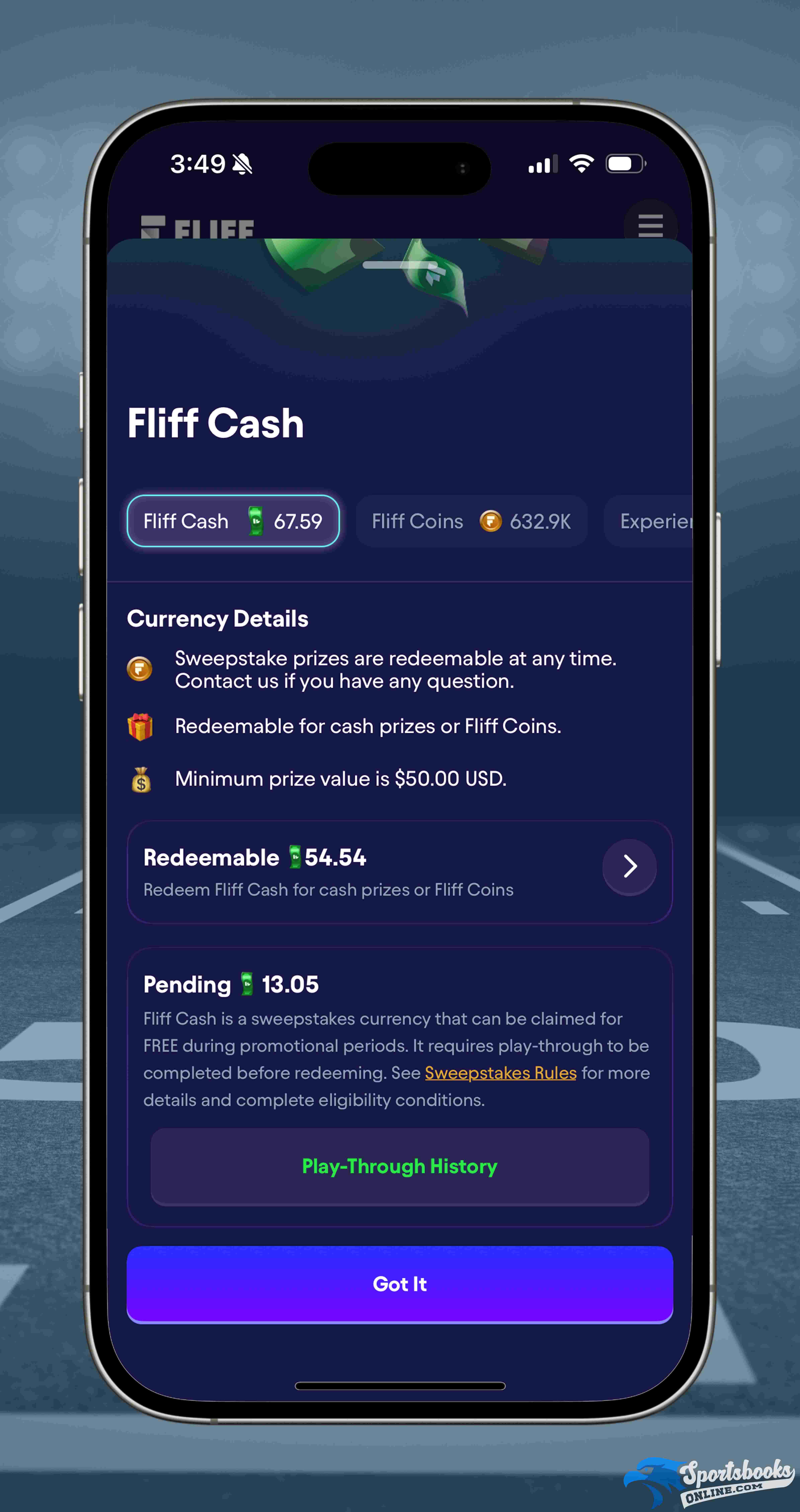 View Your Redeemable Fliff Cash