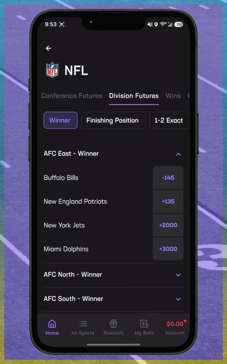 Hard Rock Bet NFL Futures