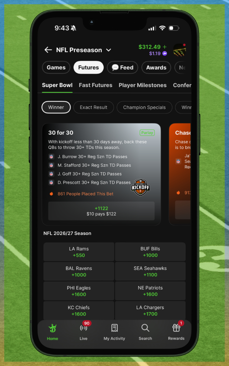 DraftKings Sportsbook Super Bowl Futures