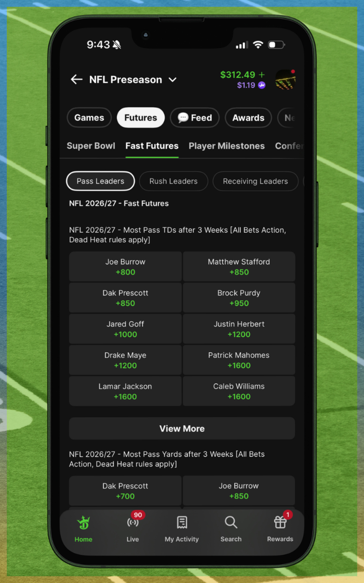DraftKings Sportsbook NFL Fast Futures