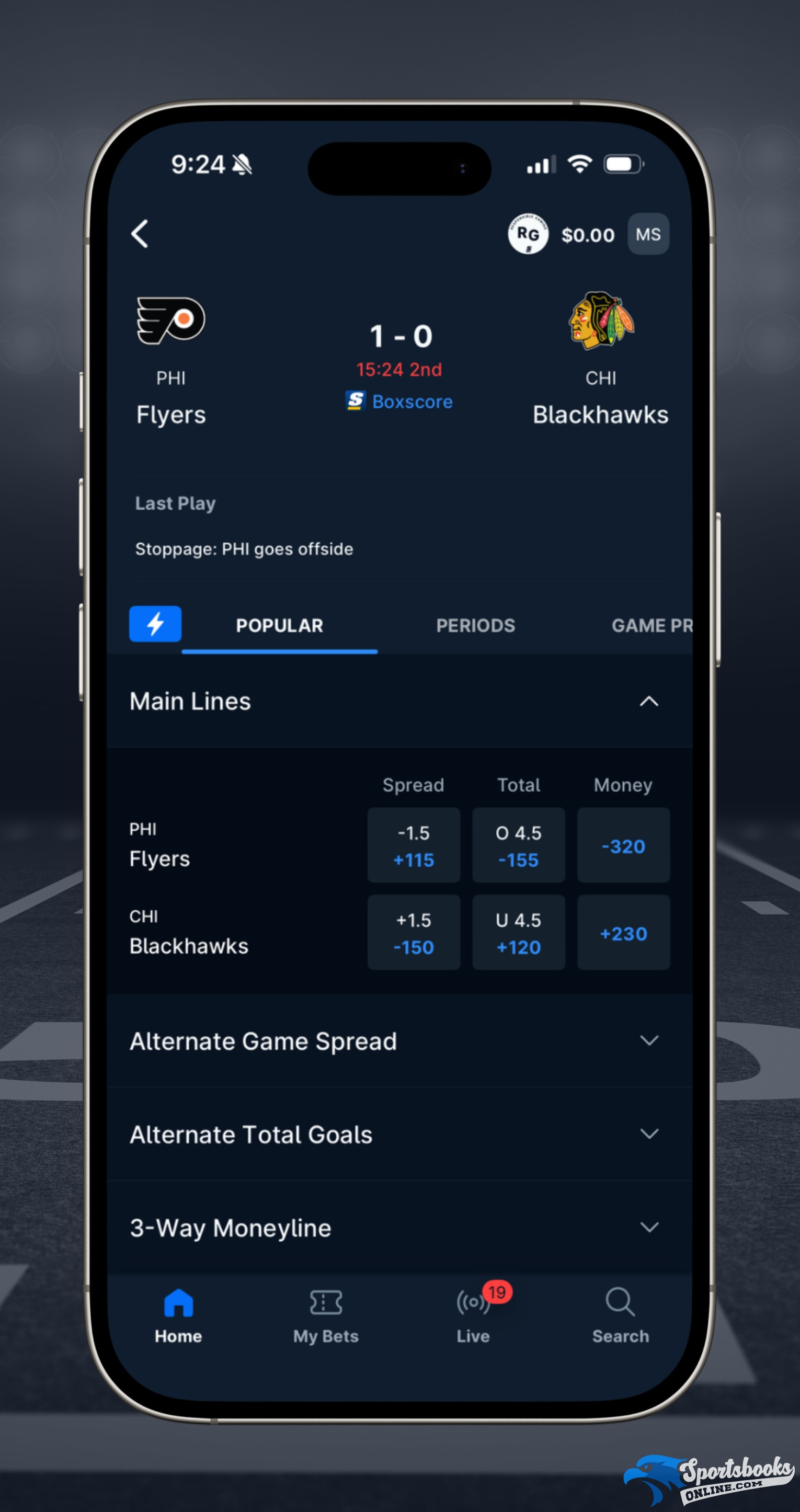 theScore Bet Live Betting