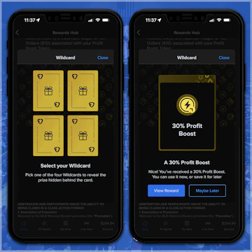 Snapshot of FanDuel's Wild Card Reward