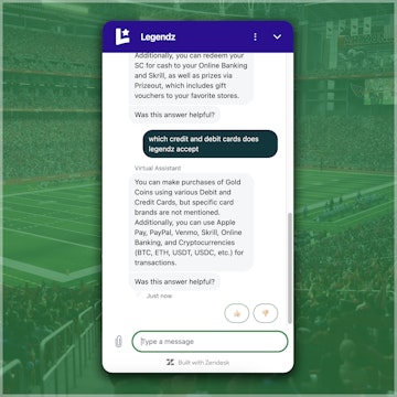 Snapshot of Legendz AI chat bot