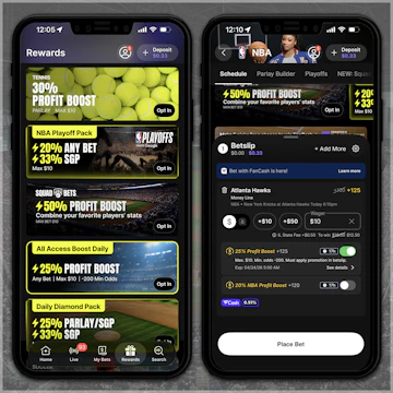 Snapshot of odds boosts on te Fanatics Sportsbook app