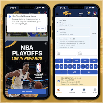 Snapshot of odds boosts on the Bet Rivers app